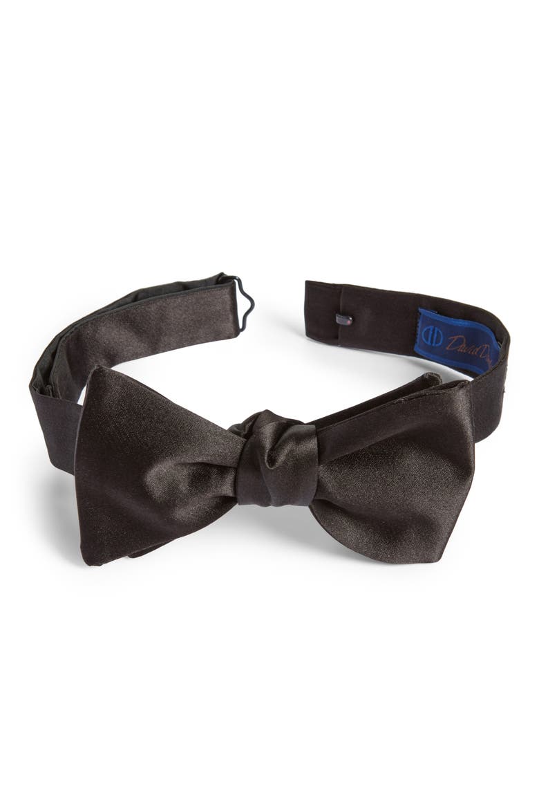Silk Bow Tie, Main, color, BLACK SATIN