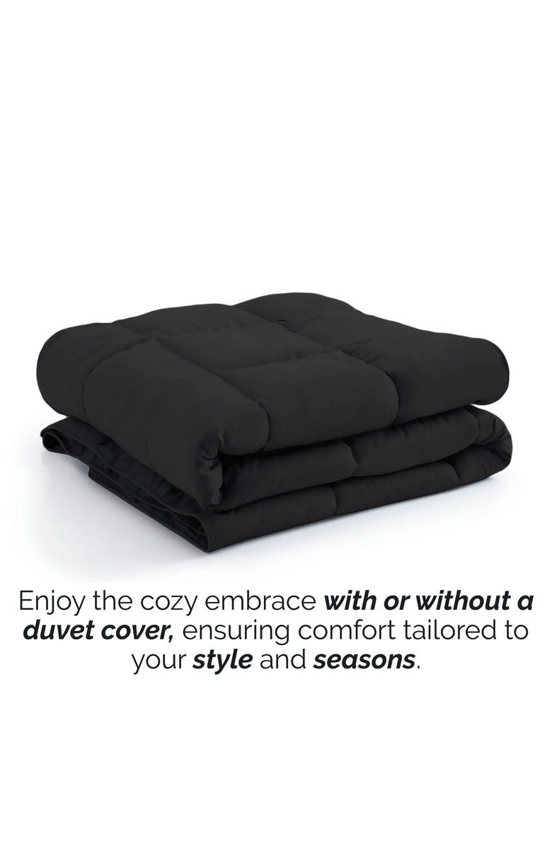 SOUTHSHORE FINE LINENS Vilano Down Alternative Comforter, Alternate, color, Black
