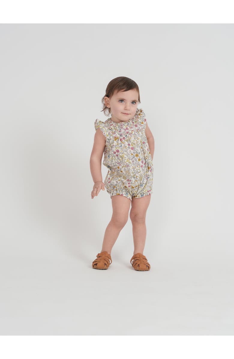 Charlotte & George Floral Woven Bubble Romper, Alternate, color, Blue