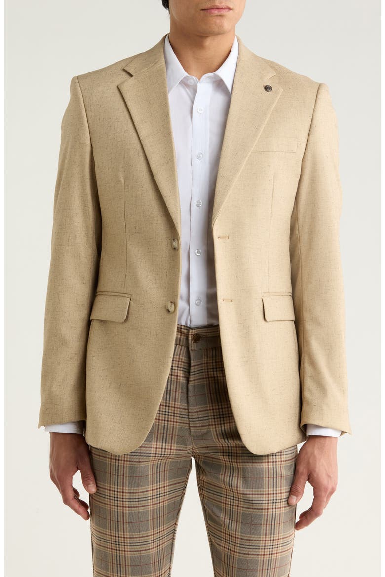 Slim Fit Textured Blazer, Main, color, MUSHROOM