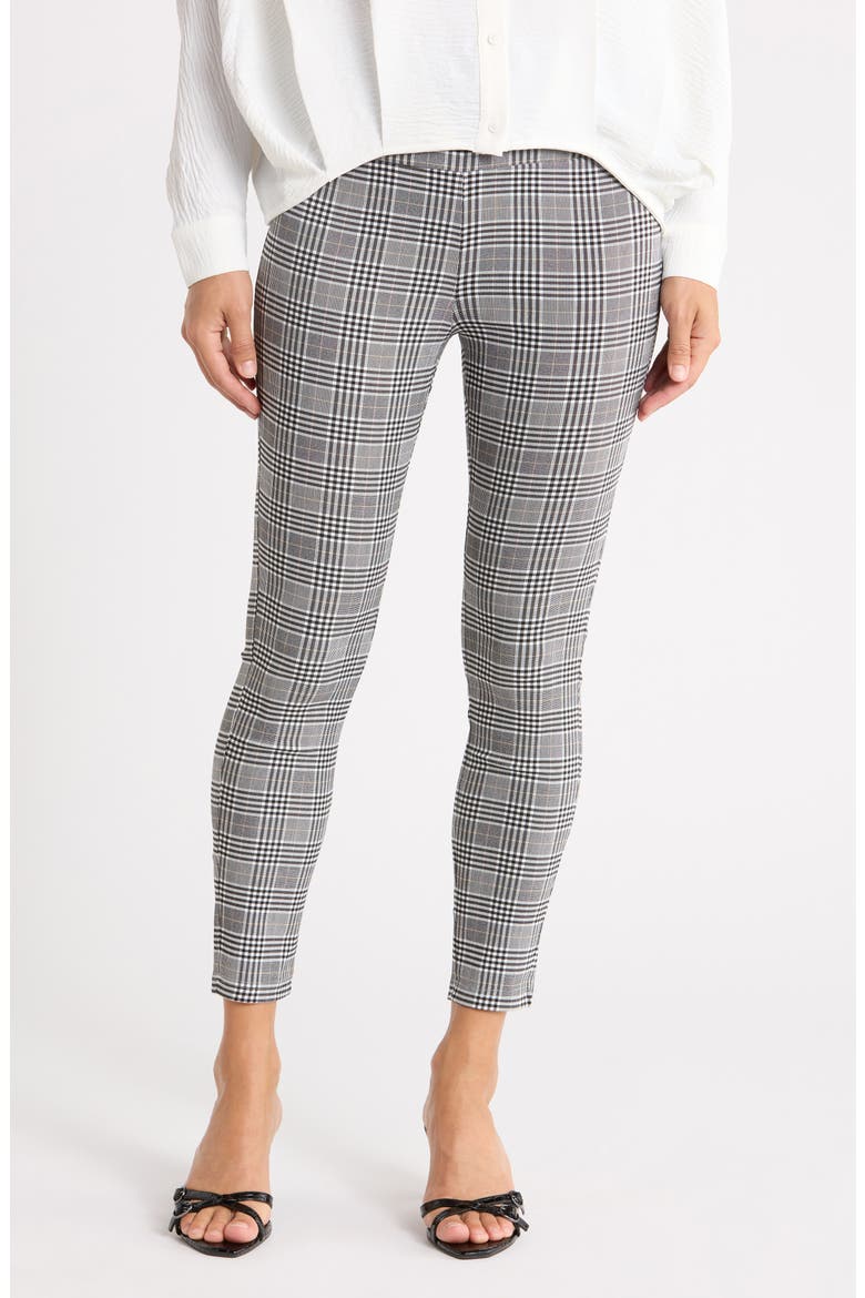 Plaid Leggings, Main, color, BLACK