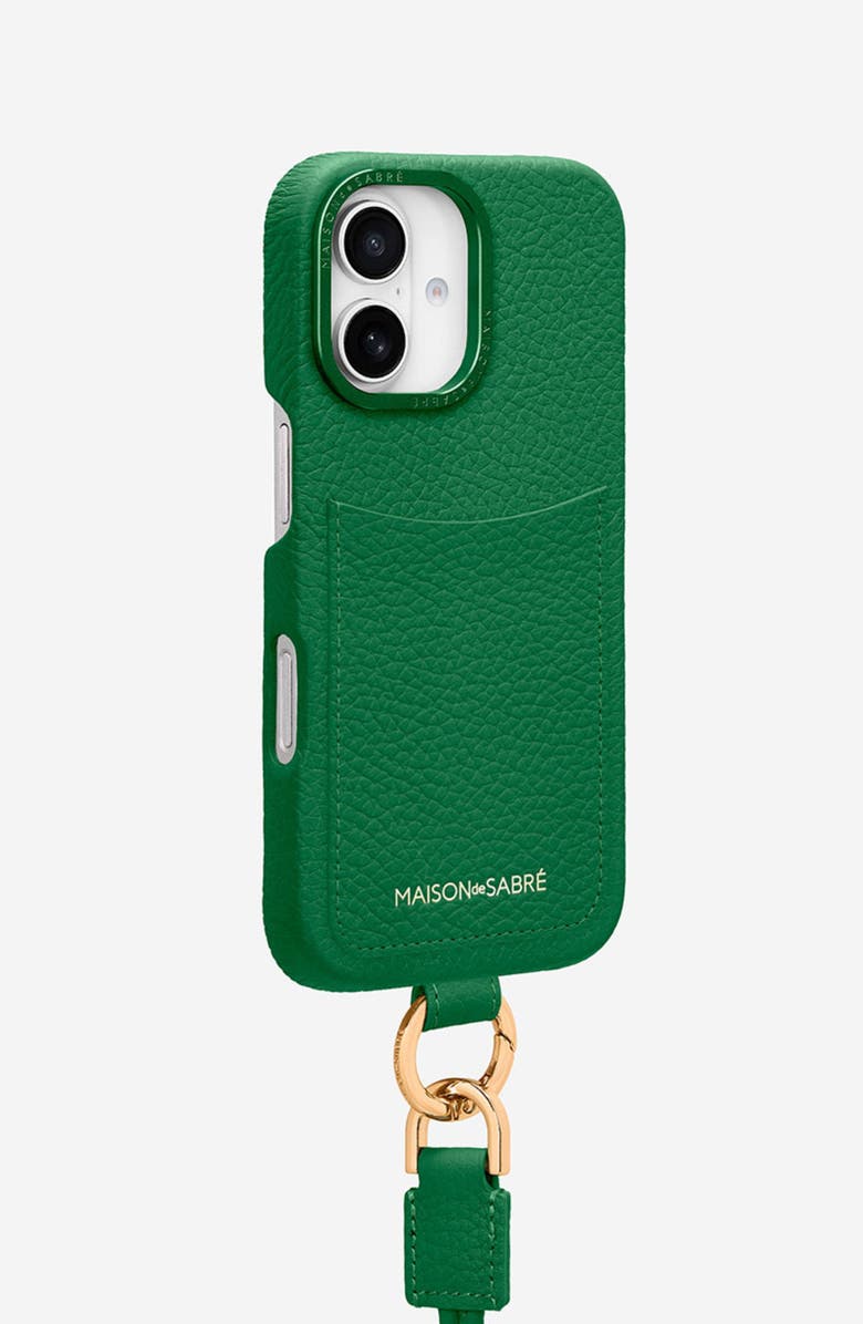 MAISON de SABRÉ Sling Phone Case, Alternate, color, Emerald Green