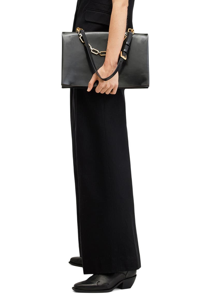 Hally Pleat Front Wide Leg Pants, Alternate, color, BLACK