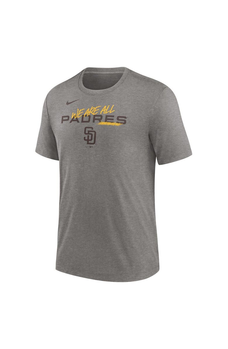 Nike Men's Nike Heather Charcoal San Diego Padres We Are All Tri-Blend T-Shirt, Alternate, color, Heather Charcoal