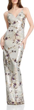 Dress the Population Cammie Sequin Floral Gown