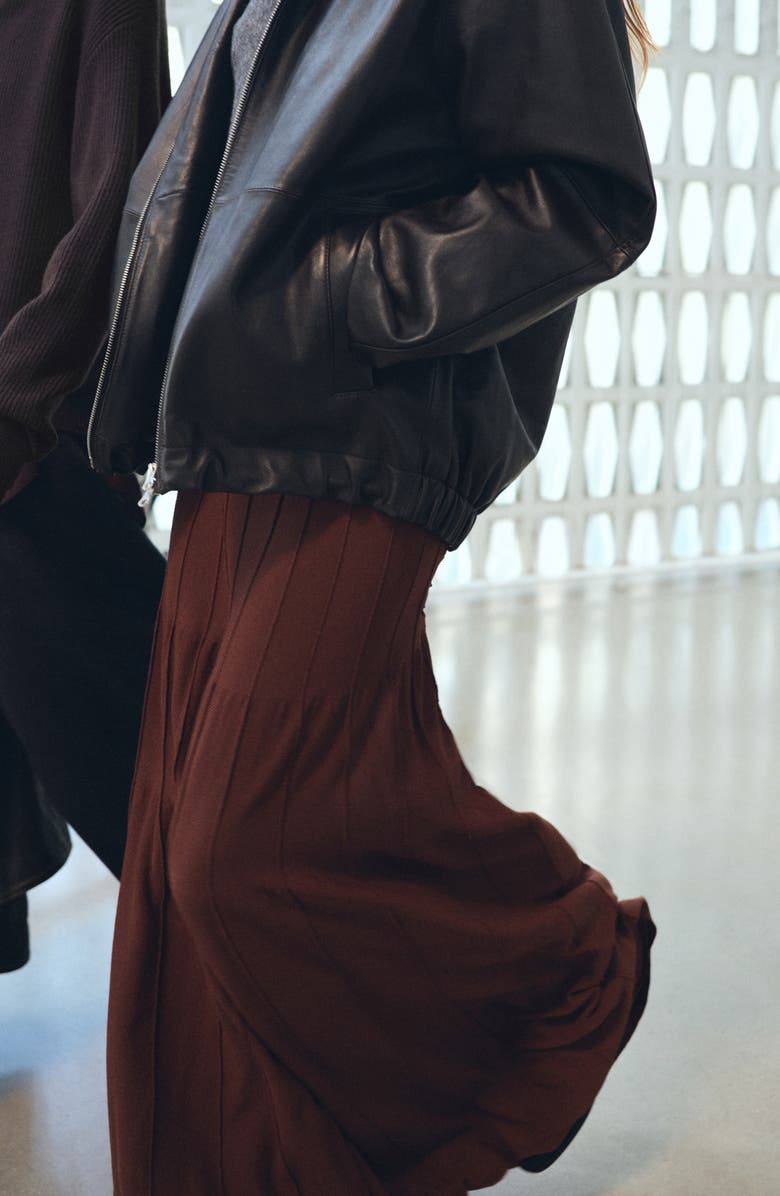 MANGO Seam Maxi Skirt, Alternate, color, Brown