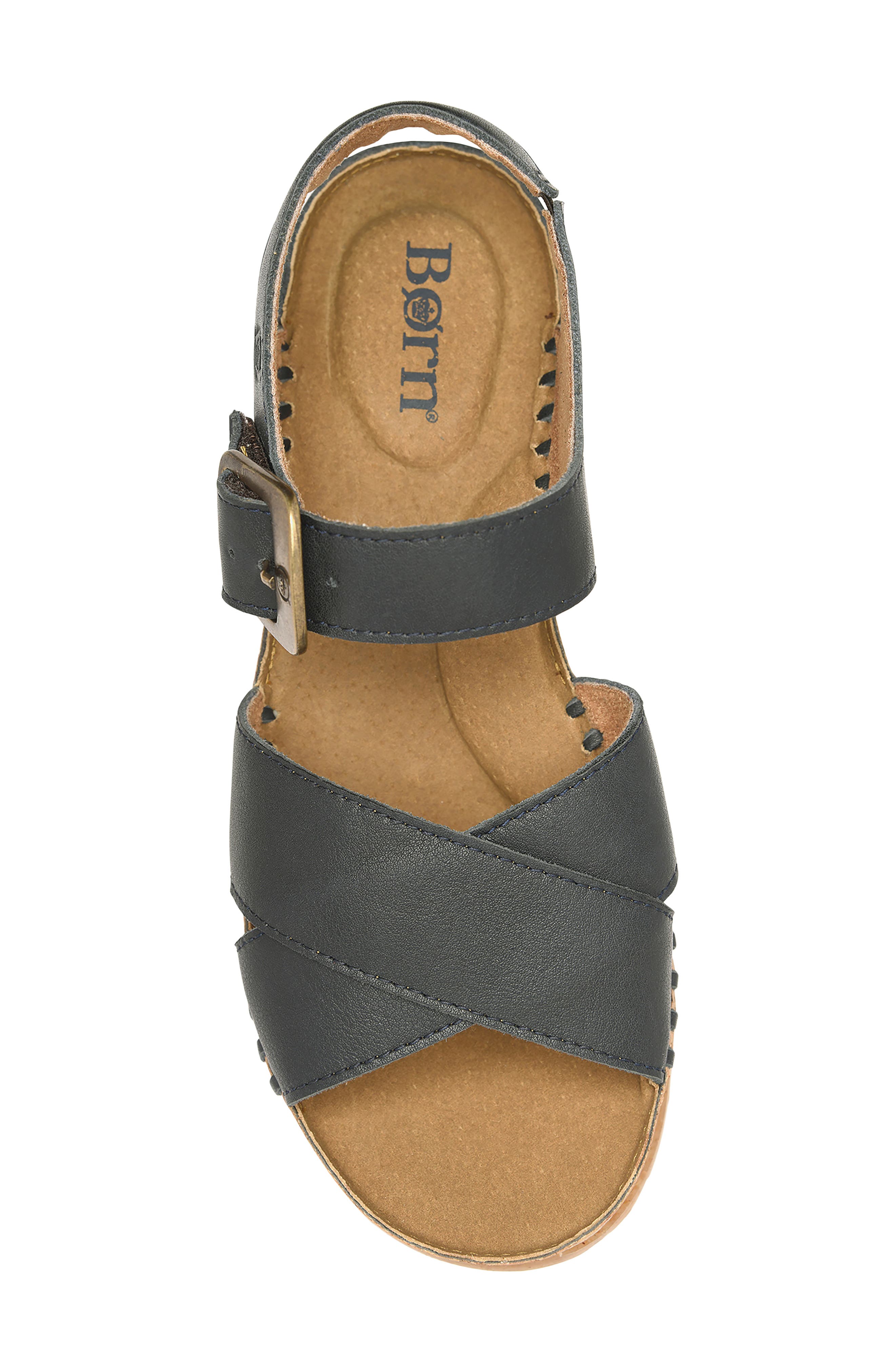 Børn Kaiya Platform Sandal, Alternate, color, Navy Leather