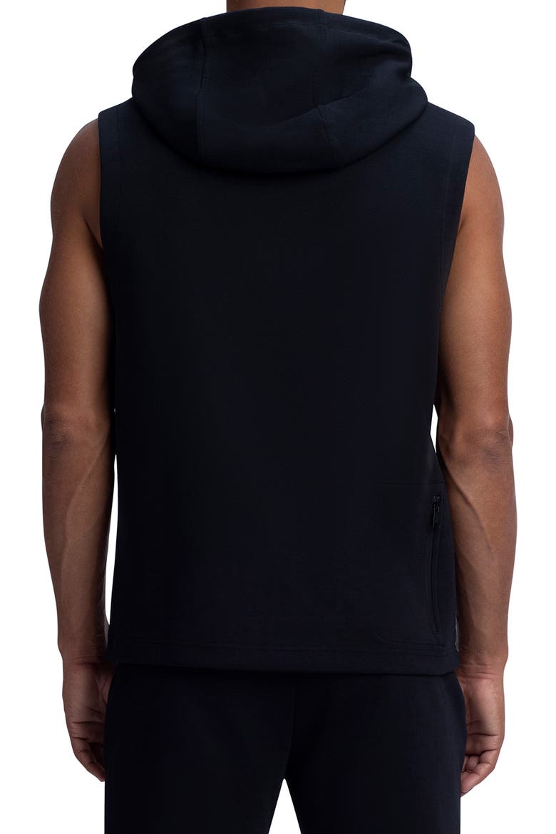 Comfort Sleeveless Hoodie, Alternate, color, BLACK