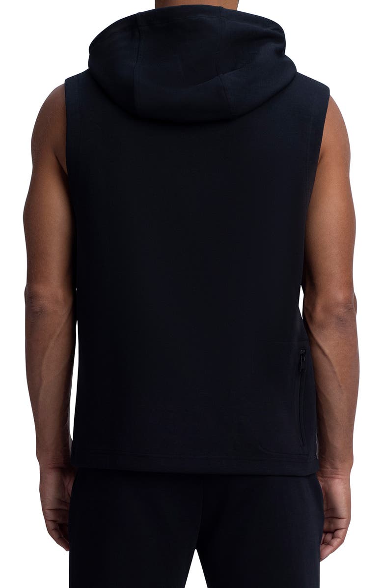 Bugatchi Comfort Sleeveless Hoodie, Alternate, color, Black
