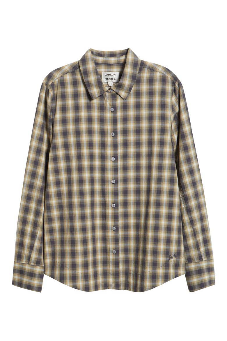 Solana Checked Organic Cotton Shirt, Alternate, color, CARDAMON