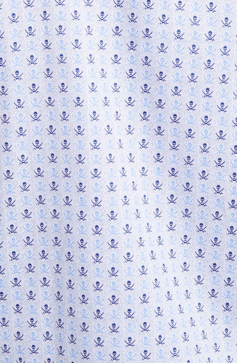 Johnston & Murphy Pirate Skull Print Button-Up Shirt, Alternate, color, 