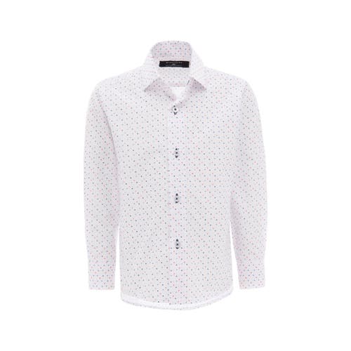 Moustache Printed Dress Shirt In White