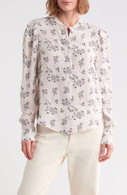 AG Avery Printed Band Collar Shirt