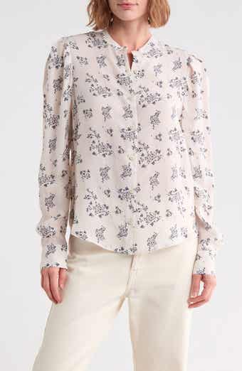 Avery Printed Band Collar Shirt