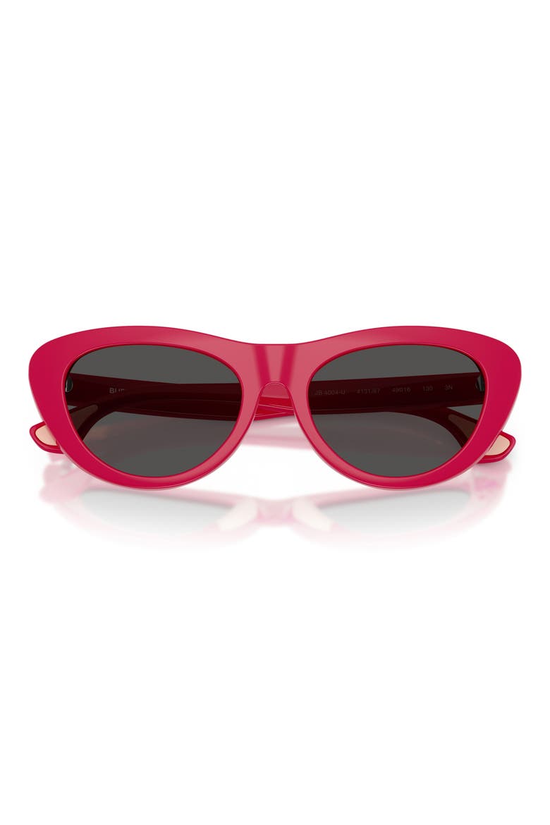 Kids' 49mm Small Cat Eye Sunglasses, Alternate, color, FUCHSIA / DARK GREY