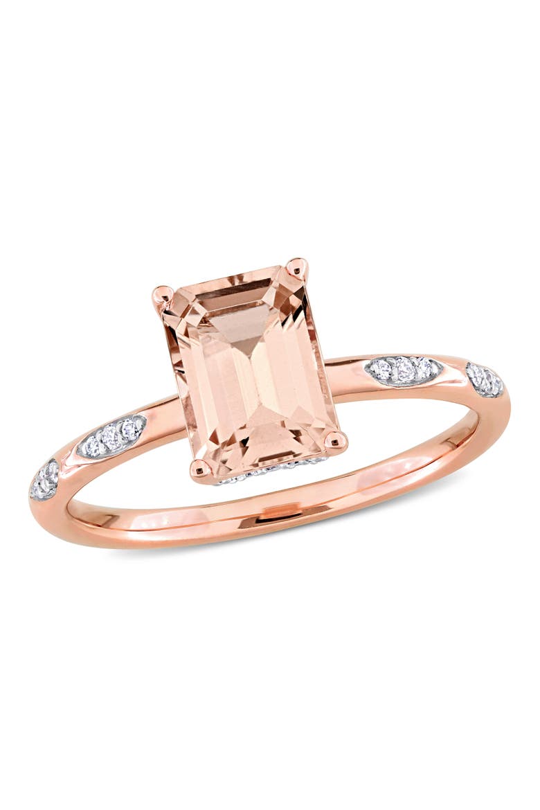 Morganite & Diamond Ring 14k, Main, color, Rose Gold