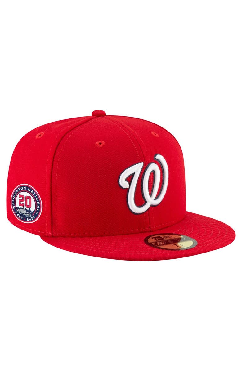 New Era Men's New Era Red Washington Nationals 20th Anniversary 59FIFTY Fitted Hat, Main, color, Red
