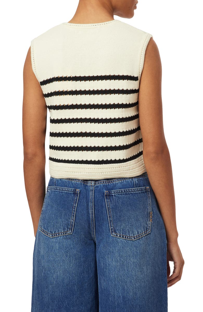 Scotch & Soda Stripe Sweater Vest, Alternate, color, Sugar Swizzle / Black Night