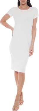 bebe Ribbed Knit Body-Con Midi Dress
