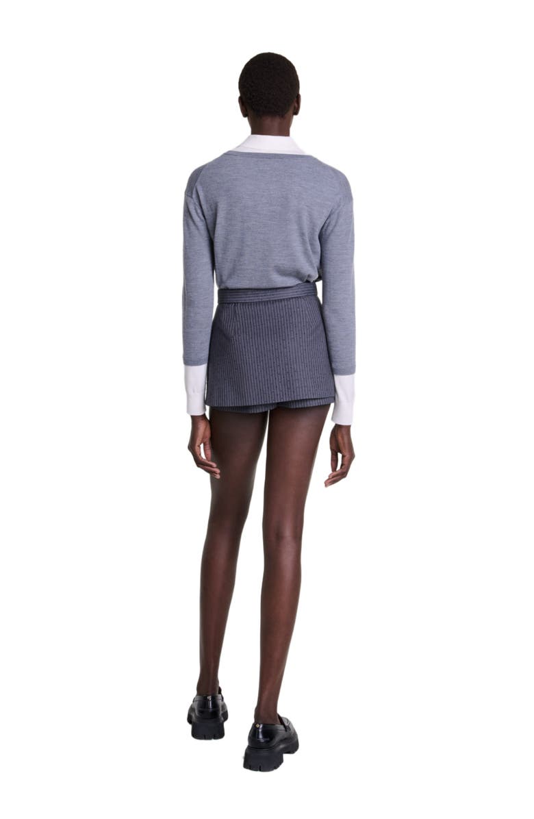 maje Rhinestone layered skort, Alternate, color, 