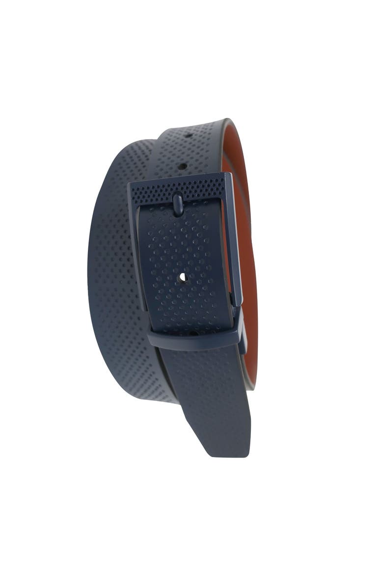 Golf Reversible Embossed Perf to Smooth Texture Leather Belt, Alternate, color, Navy/Cognac