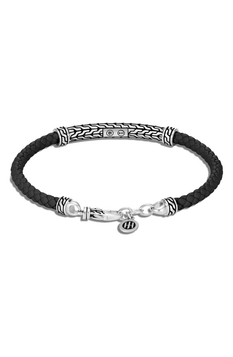 John Hardy Classic Chain Silver Station Leather Bracelet, Alternate, color, 