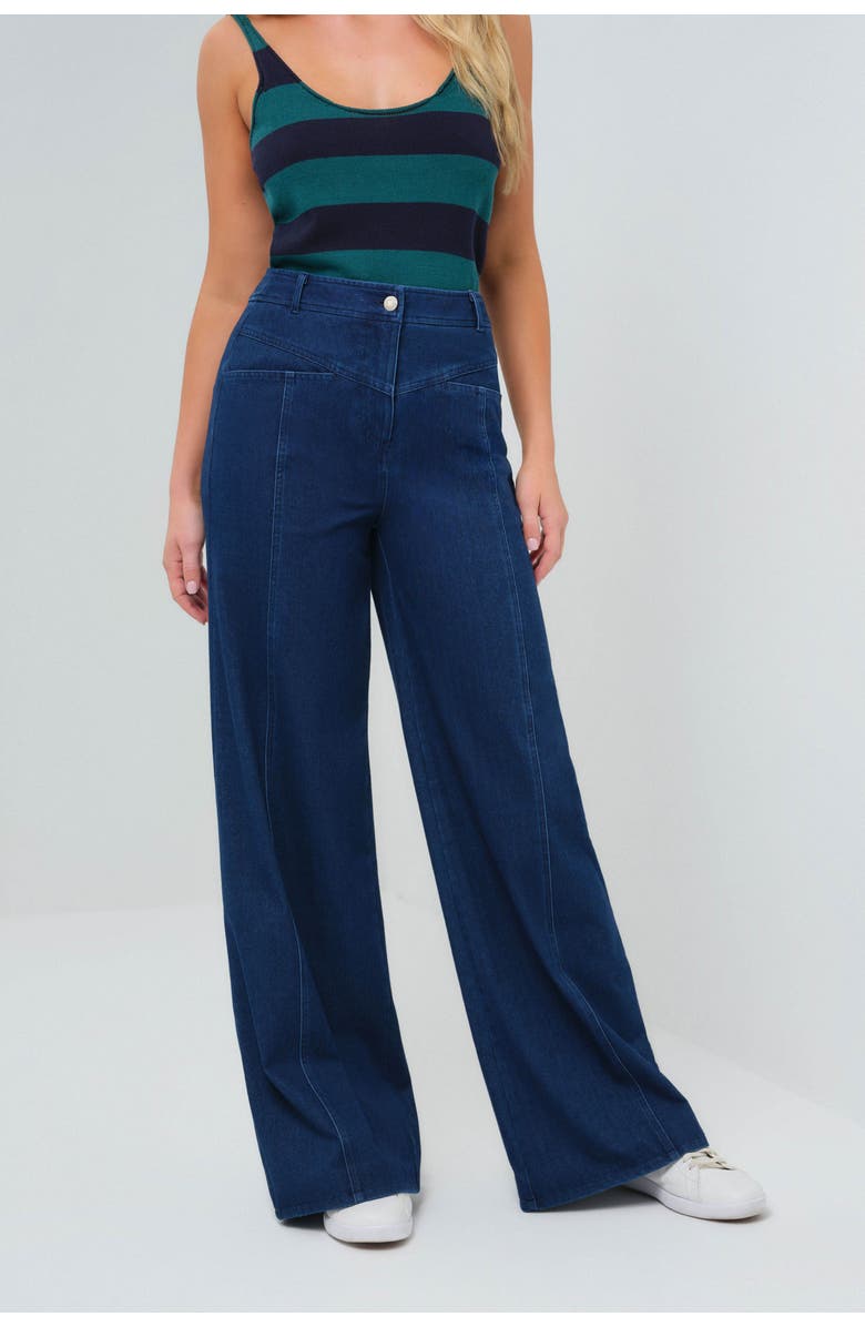 Anatomie Katson Performance Denim Wide Leg Pant, Alternate, color, Dark Wash