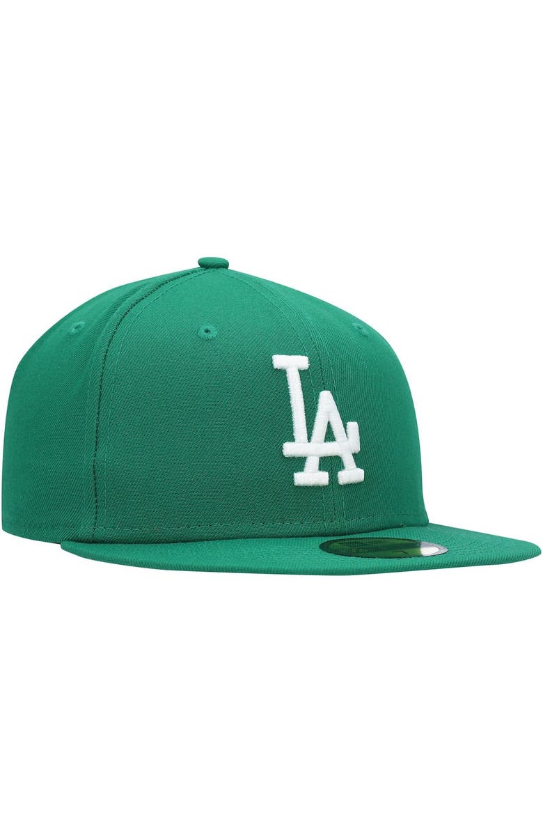 New Era Men's New Era Kelly Green Los Angeles Dodgers White Logo 59FIFTY Fitted Hat, Alternate, color,