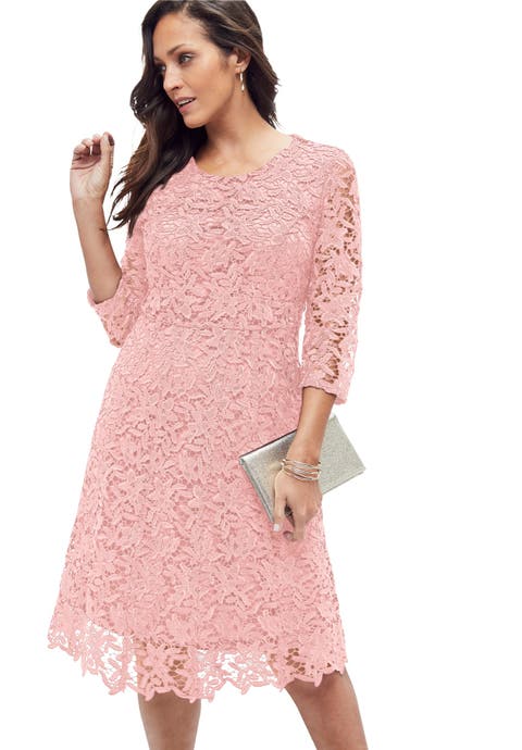 Lace Fit & Flare Dress (Plus)