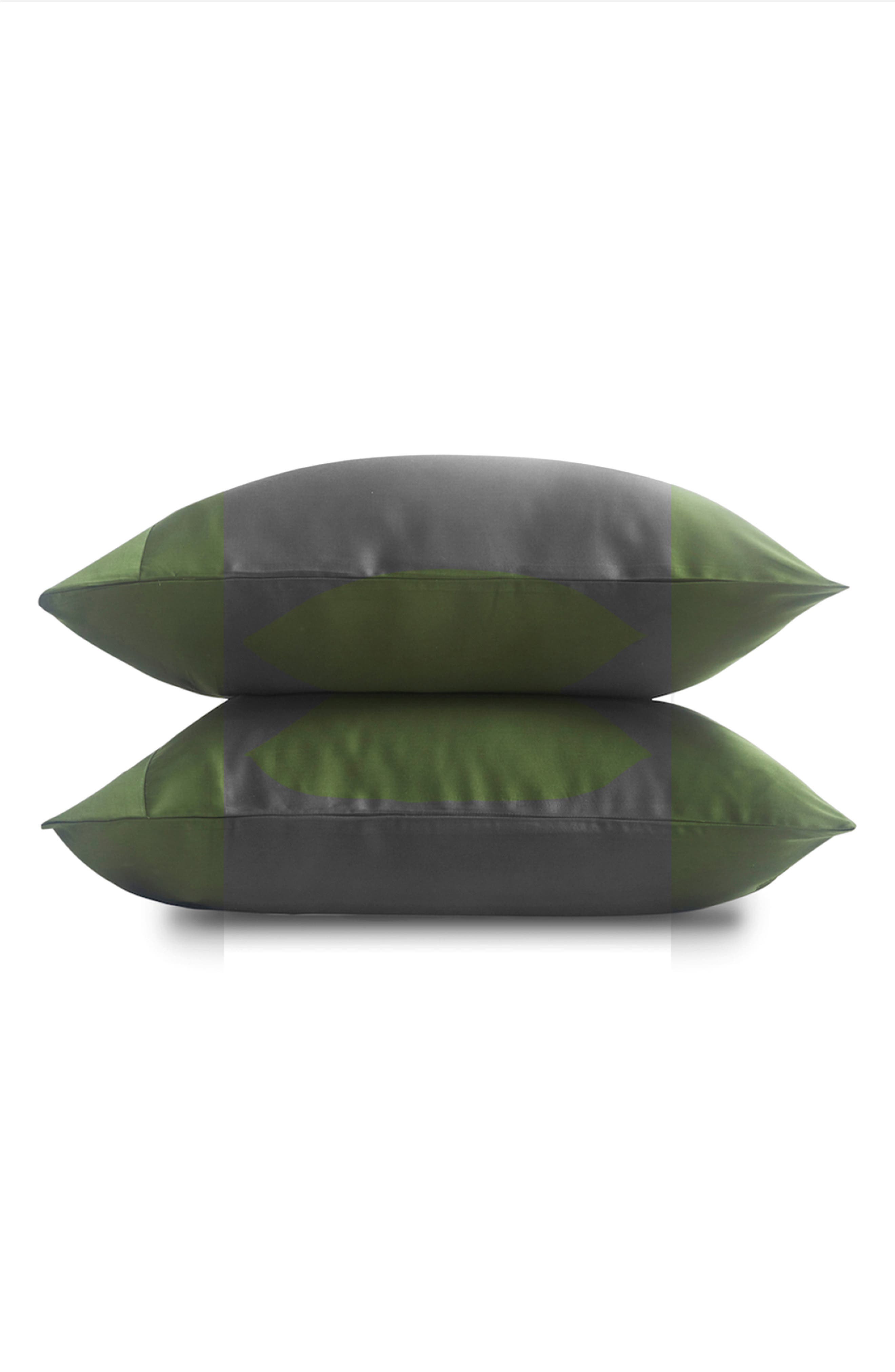Sijo Set Of 2 Sateen Pillowcases In Green