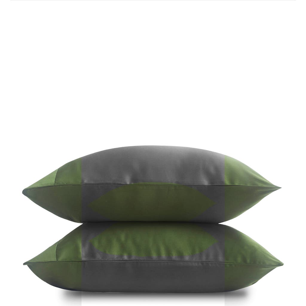 Sijo Set Of 2 Sateen Pillowcases In Green