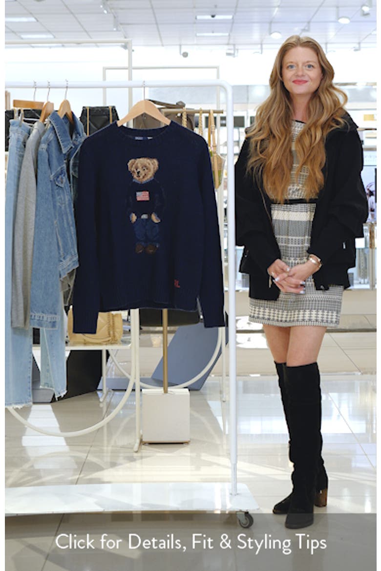 Bear Graphic Cotton & Linen Crewneck Sweater video