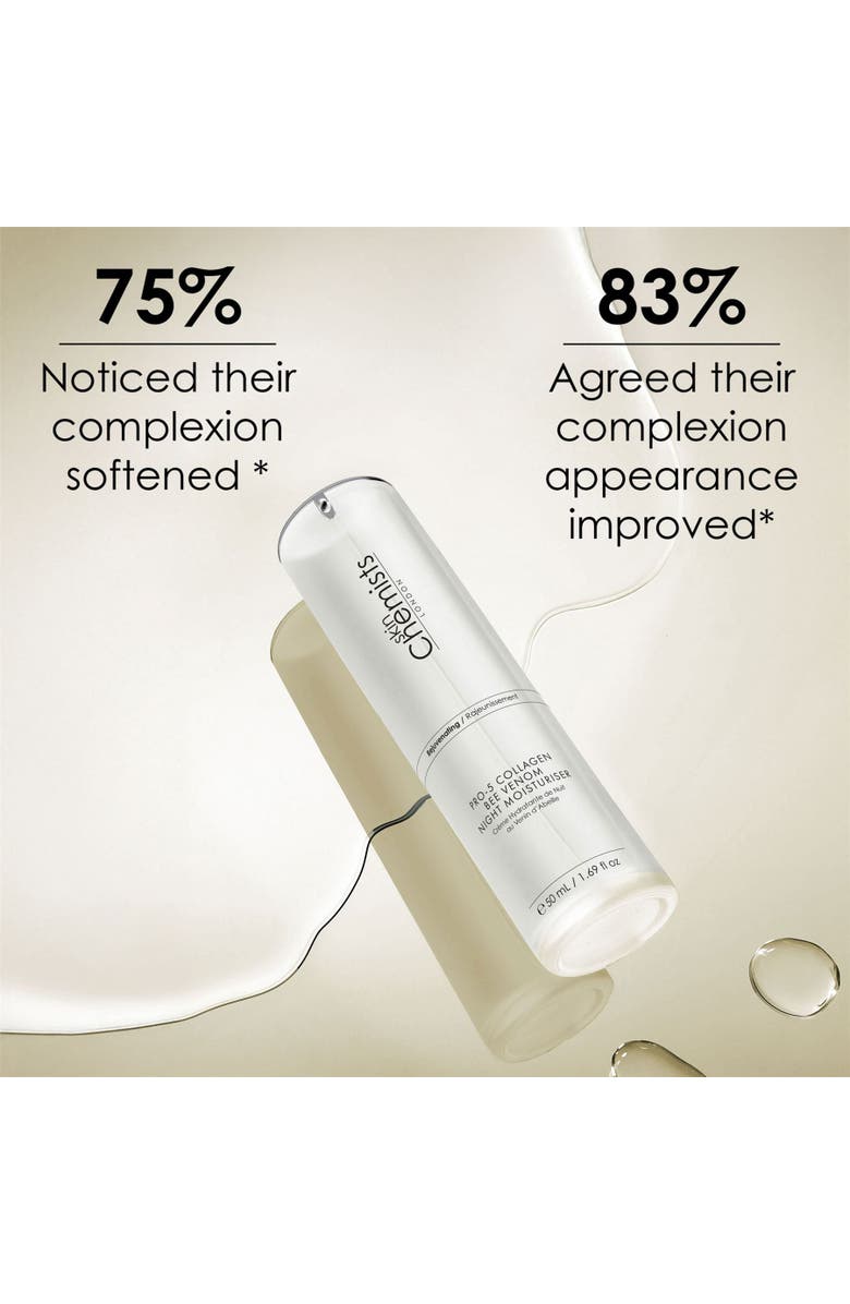 SKINCHEMISTS Pro-5 Collagen Bee Venom Night Moisturiser 50ml for Loss of Firmness, Anti-Aging, Alternate, color, White