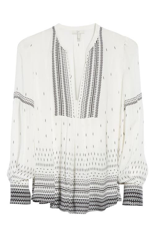Joie Abhirati Split-neck Printed Silk Blouse In Brown