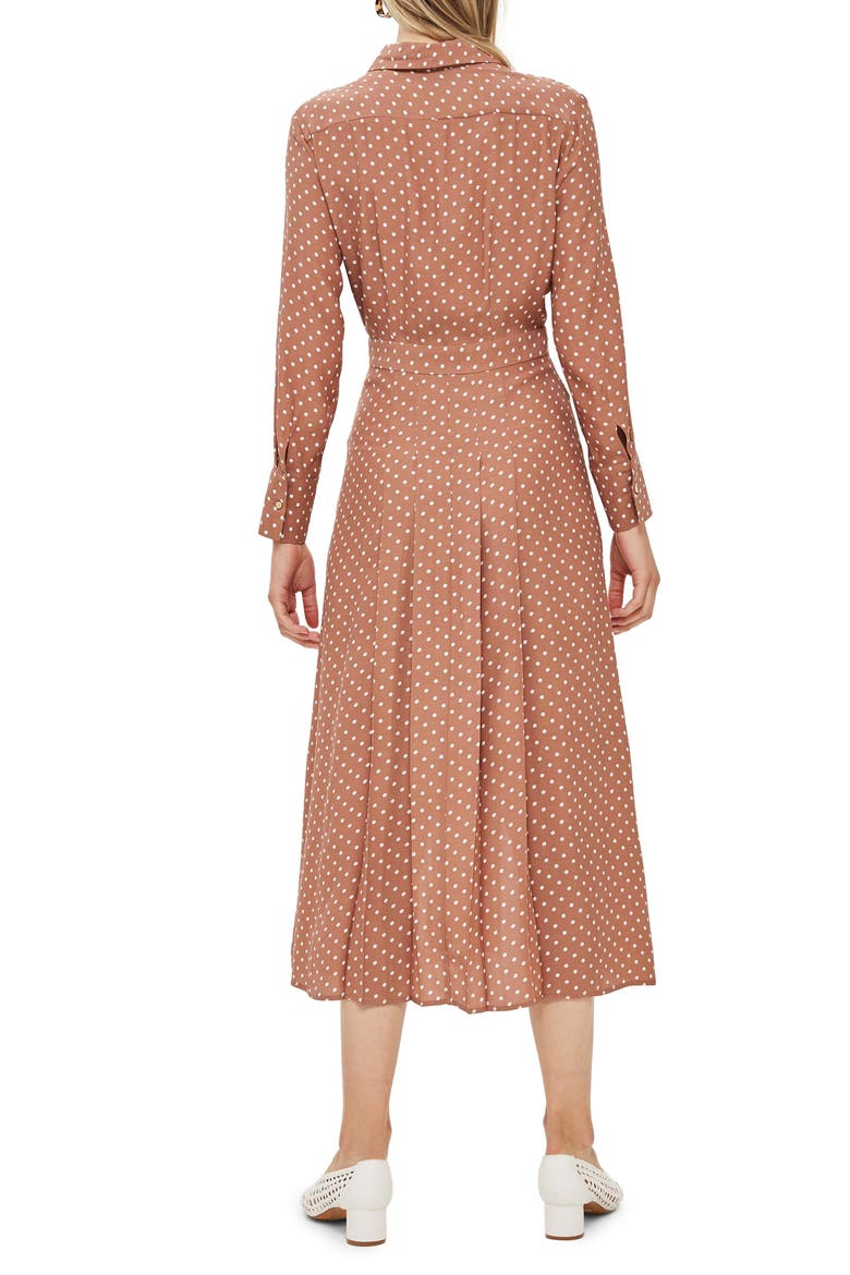 Spot Pleat Shirtdress, Alternate, color, RUST