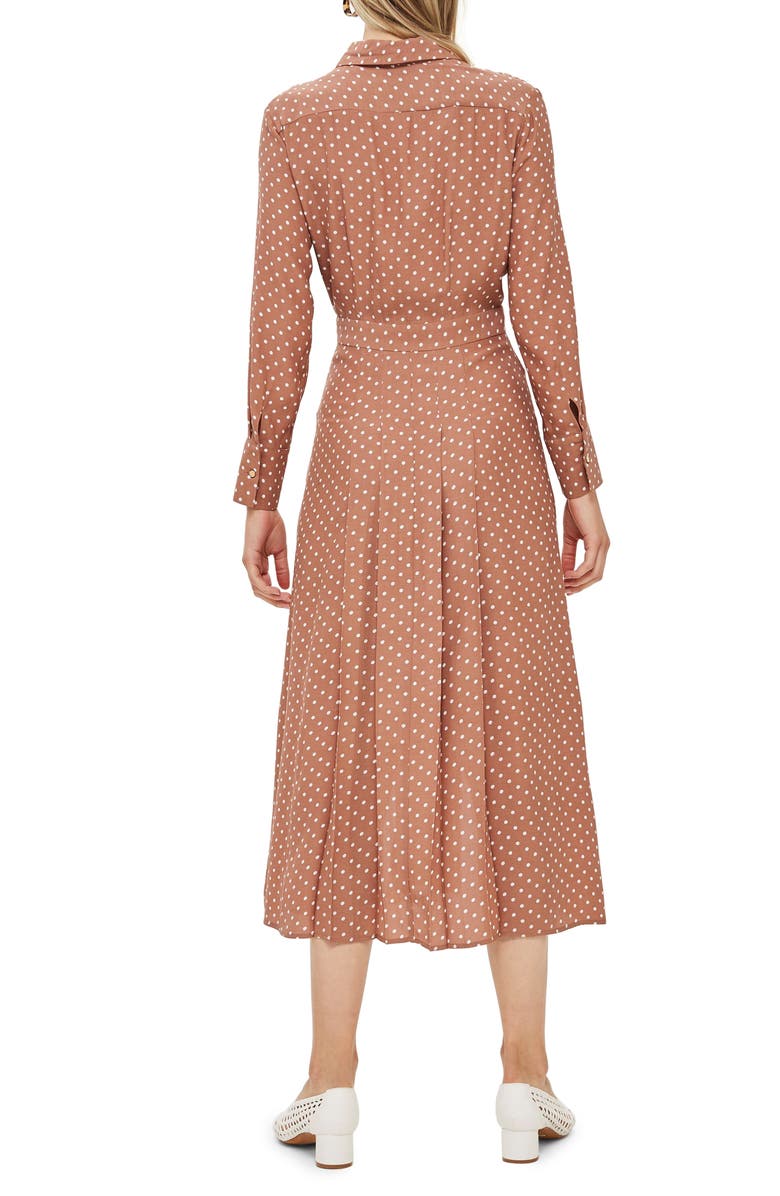 Topshop Spot Pleat Shirtdress, Alternate, color, 