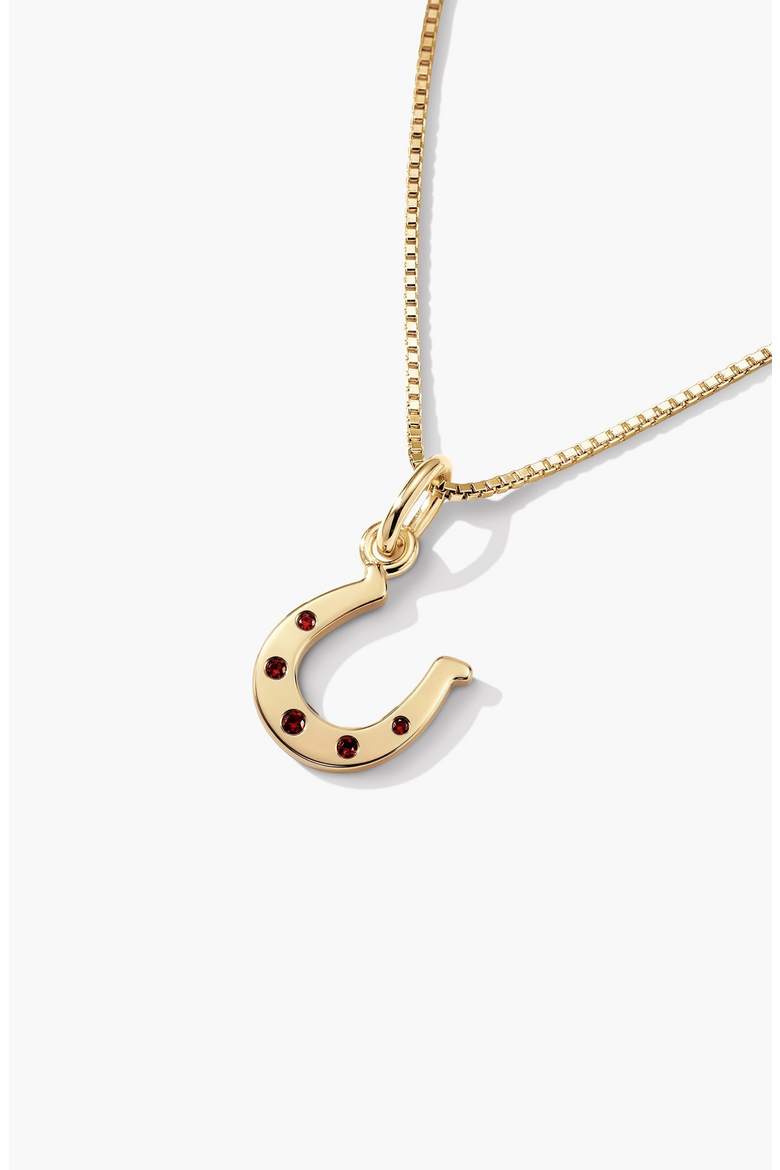 Horseshoe Charm, Alternate, color, Yellow Gold