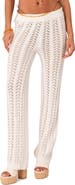 EDIKTED Elektra Sheer Open Knit Cover-Up Pants