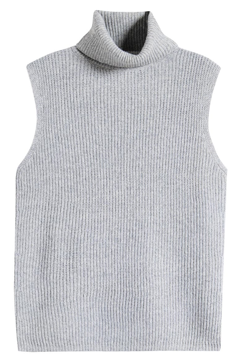 Faye Sleeveless Turtleneck Sweater, Alternate, color, HEATHER GREY