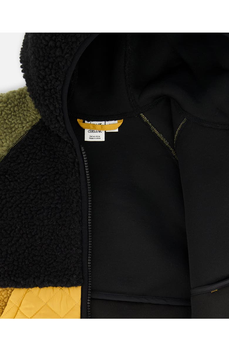 Deux par Deux Baby Boy's Mid-Season Colorblock Jacket Black, Tan, And Olive Green, Alternate, color, 