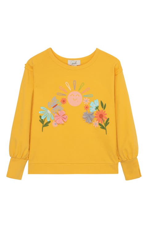 Kids' Let Love Grow Appliqué Cotton Sweatshirt (Toddler, Little Kid & Big Kid)