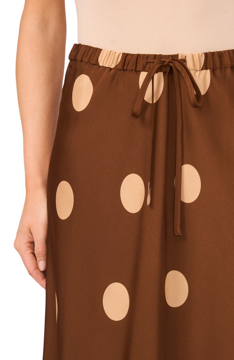 Parker Polka Dot Drawstring Maxi Skirt, Alternate, color, Downtown Brown