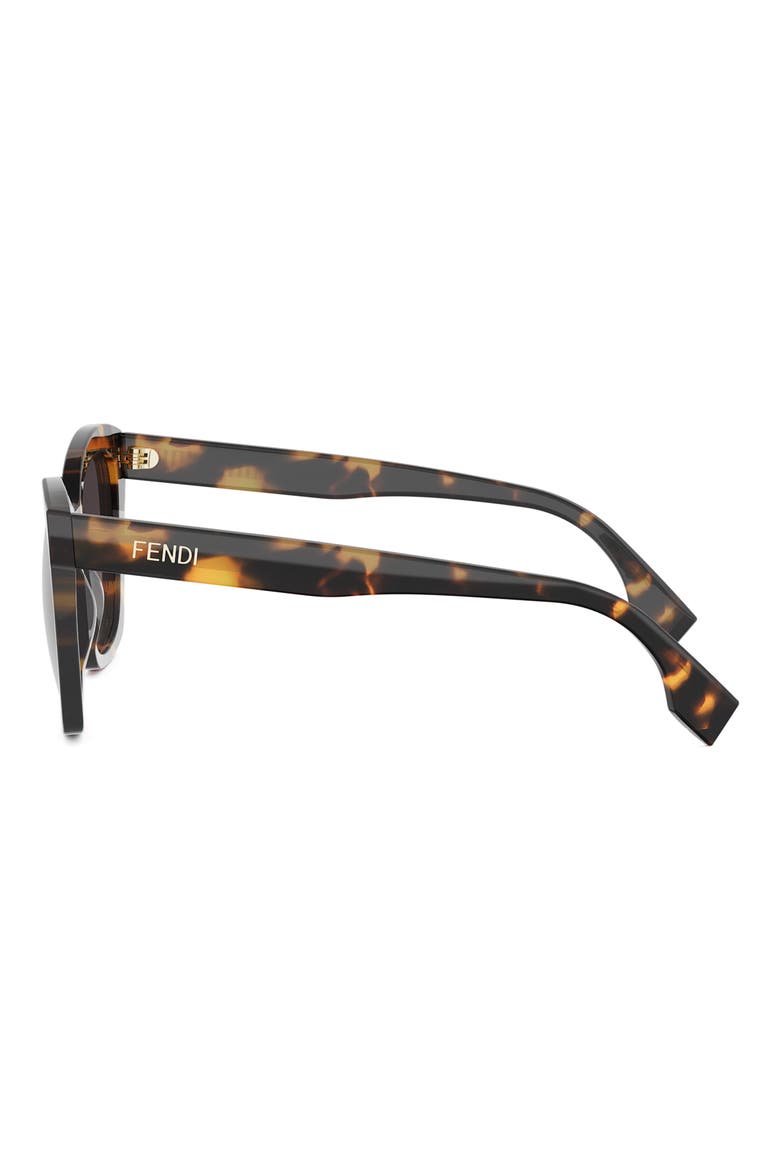 'Fendi Lettering 55mm Gradient Square Sunglasses, Alternate, color, HAVANA/ OTHER / GRADIENT SMOKE
