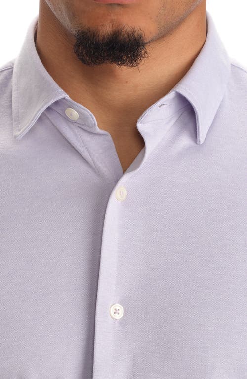 Studio Garnet Los Angeles Dynamic Comfort Knit Button-up Shirt In Lavender