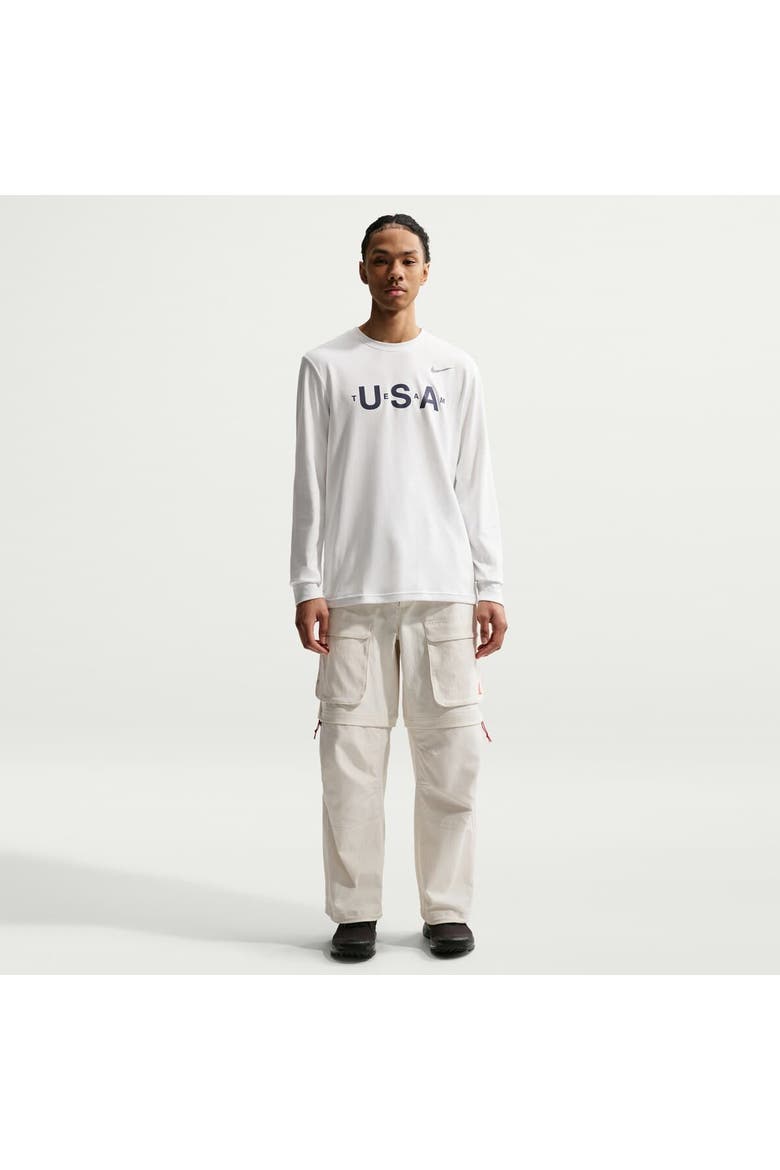 Men's Nike ACG  White Team USA Dri-FIT Primary Logo Long Sleeve T-Shirt, Main, color, White