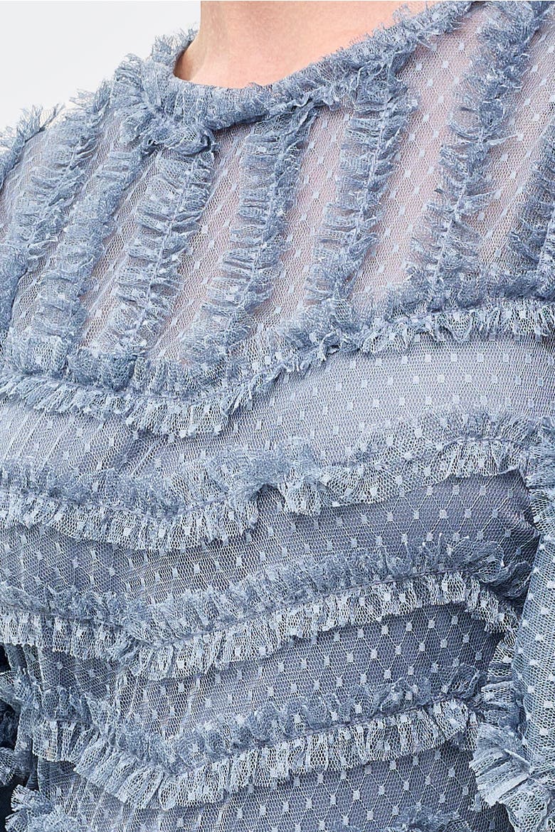 Flutter Ruffle Maxi Dress, Alternate, color, POWDER BLUE
