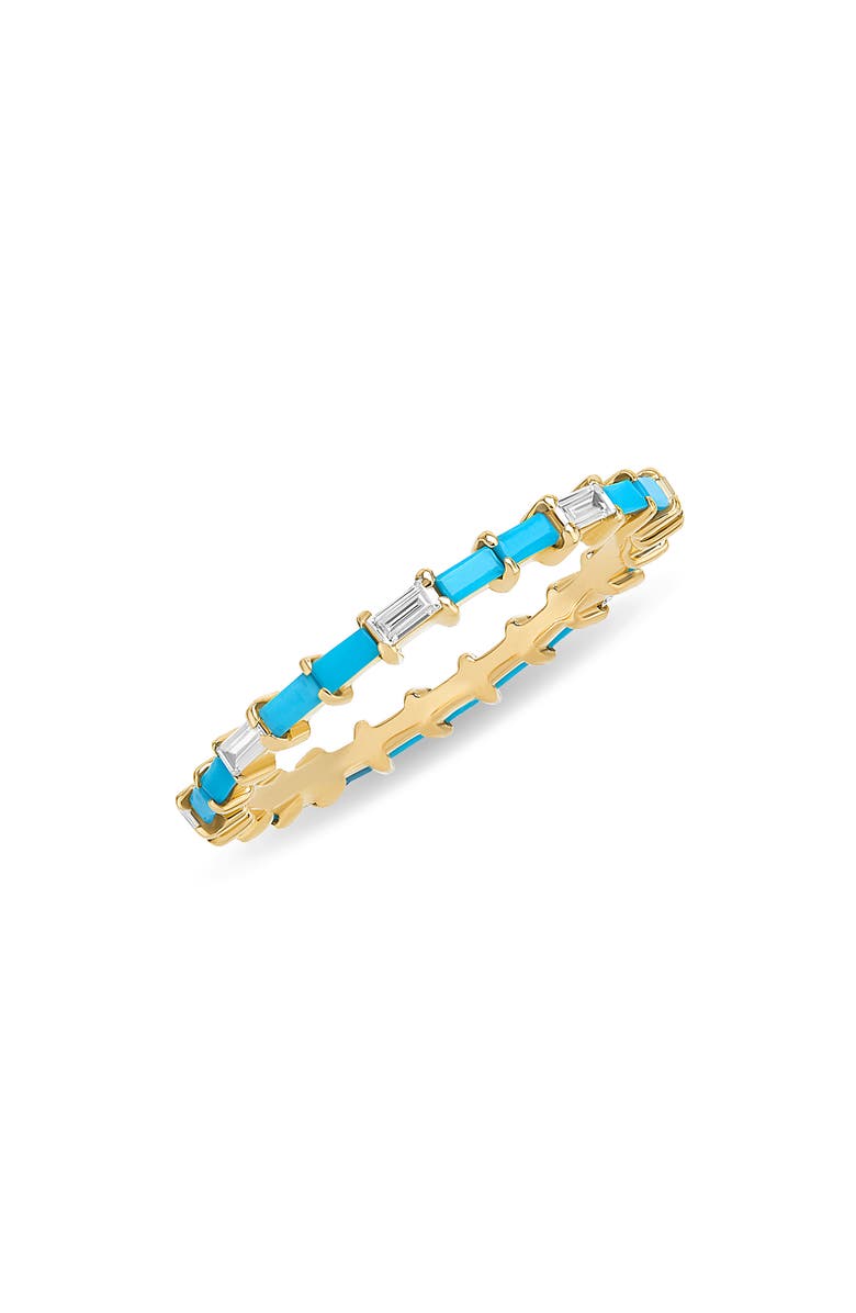 LANA Turquoise & Diamond Baguette Ring, Main, color, Yellow Gold