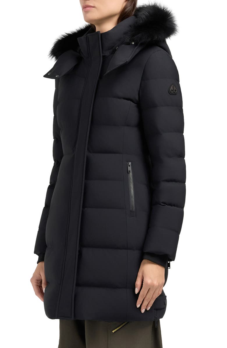 Moose Knuckles Watershed 3 Genuine Shearling Trim 800 Fill Power Down Parka, Alternate, color, Black