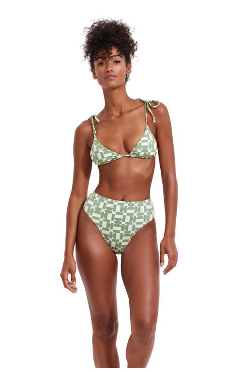 Flirtt Gottex Let's Geo Triangle Bikini Top In Green