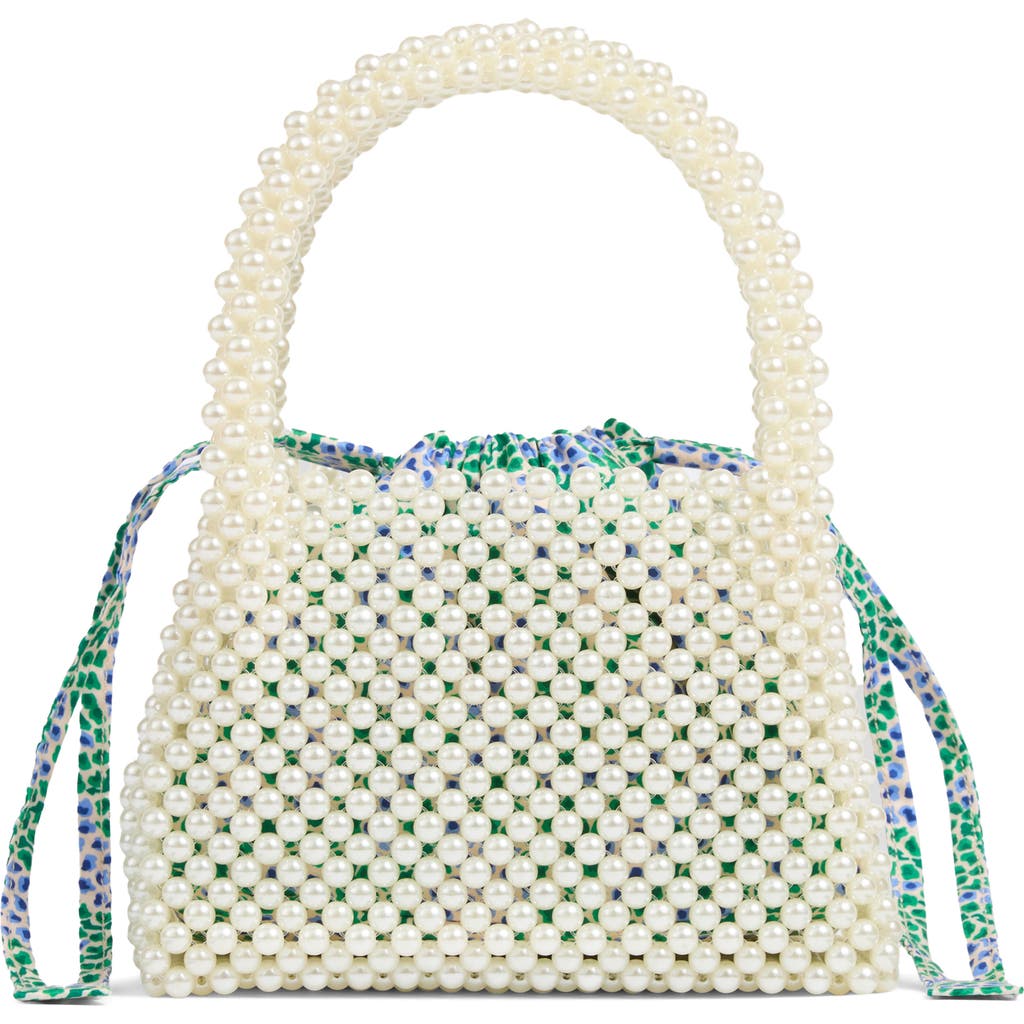 Lk Bennett Mini Faux Pearl Tote In Multi Green